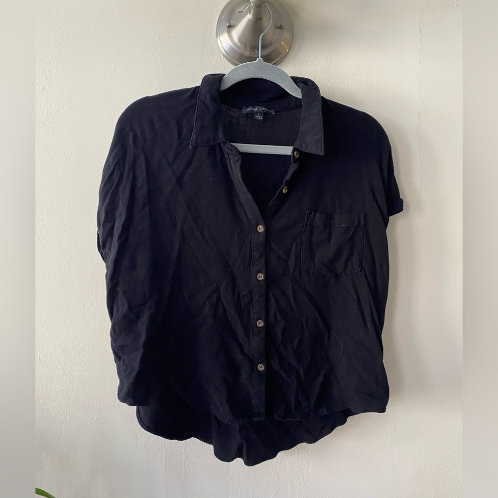 Moa Moa Classic Black Short Sleeve Shirt Size Large